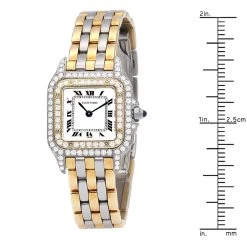 Two-tone Cartier Panthere 21mm Vintage Women's Diamond Watch 1CT -Watch Store vintage diamond ladies watch 21mm cartier panthere 18k gold steel two tone ruler 1 20220806
