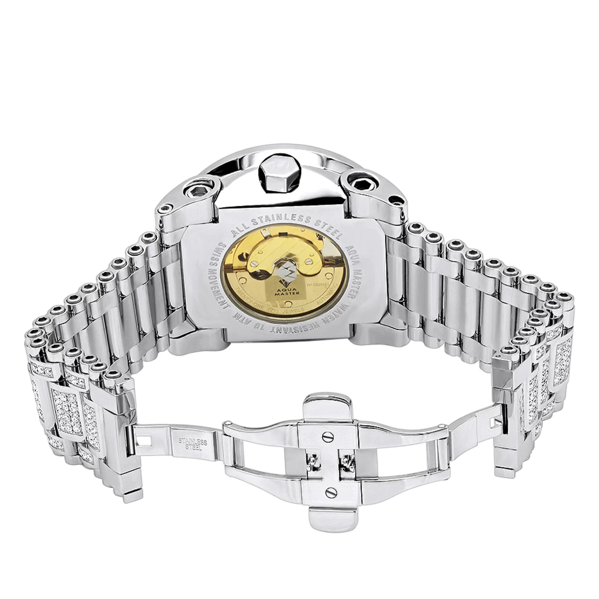 22 Carat Aqua Master Diamond Watch For Men White & Black Diamonds Automatic 2 22 Carat Aqua Master Diamond Watch For Men White & Black Diamonds Automatic - Image 2