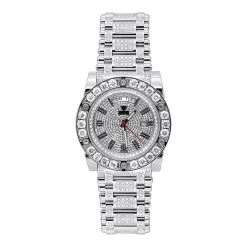 22 Carat Aqua Master Diamond Watch For Men White & Black Diamonds Automatic
