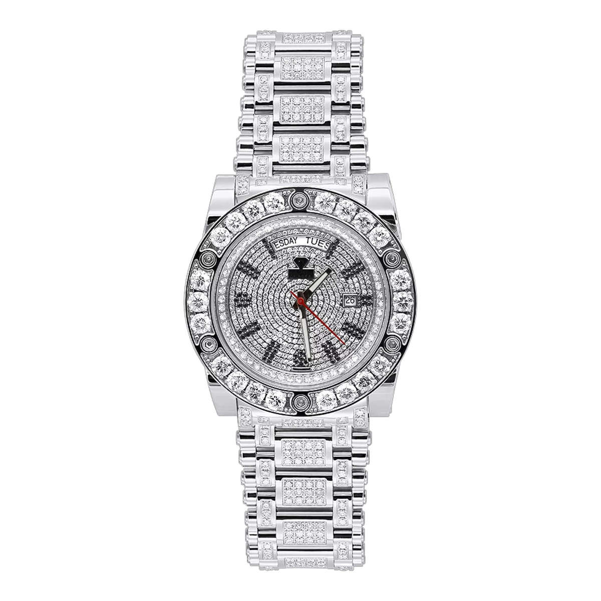 22 Carat Aqua Master Diamond Watch For Men White & Black Diamonds Automatic 1 22 Carat Aqua Master Diamond Watch For Men White & Black Diamonds Automatic