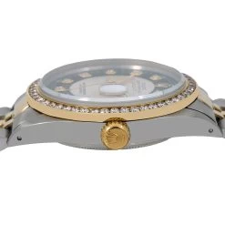 36mm Diamond Rolex DateJust Men's Watch Black Dial Gold Steel Jubilee Bracelet -Watch Store watches 36mm diamond rolex datejust mens watch black 18k gold steel jubilee bracelet ruler