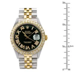 36mm Rolex Datejust Diamond Watch For Men With 18K Gold Diamond Bezel And Two-Tone Bracelet -Watch Store watches 36mm rolex diamond watch for men datejust 1603 black dial 375ct 18k gold ruler 20220702