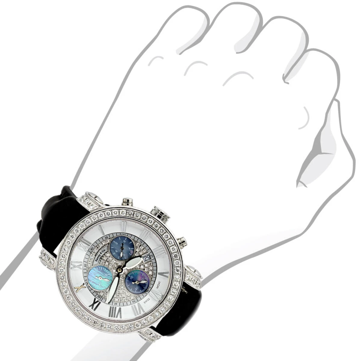 6.5 Carats G VS Diamonds Swiss Made Men's Diamond Watch Benny And Co 3 6.5 Carats G VS Diamonds Swiss Made Men's Diamond Watch Benny And Co - Image 3