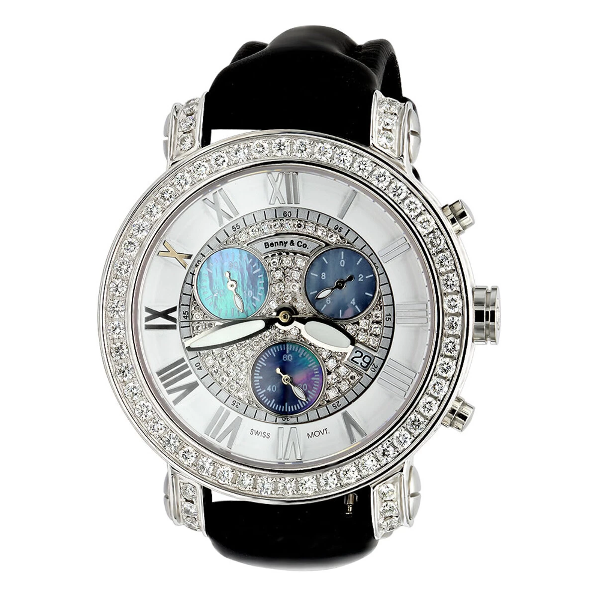 6.5 Carats G VS Diamonds Swiss Made Men's Diamond Watch Benny And Co 1 6.5 Carats G VS Diamonds Swiss Made Men's Diamond Watch Benny And Co