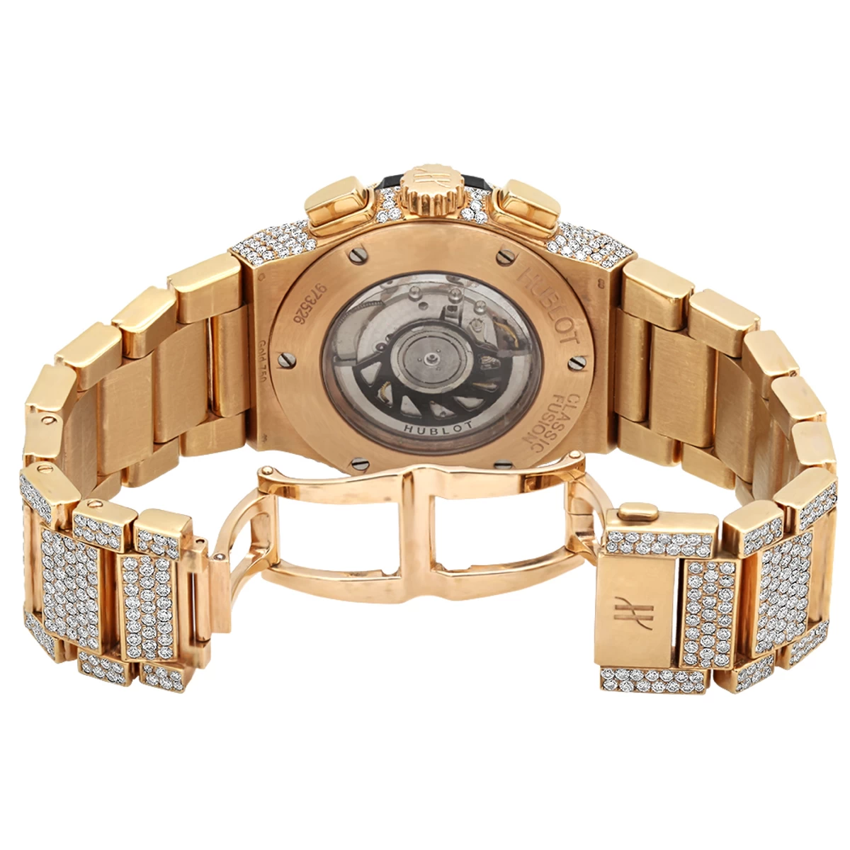 Bust Down 18K Gold Hublot Classic Fusion Chronograph Men's Diamond Watch 2 Bust Down 18K Gold Hublot Classic Fusion Chronograph Men's Diamond Watch - Image 2