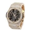 Bust Down 18K Gold Hublot Classic Fusion Chronograph Men's Diamond Watch
