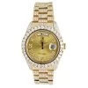 Iced Out 18K Gold Rolex Day-Date Presidential Diamond Watch For Men 40mm