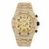 Iced Out Men's Diamond Watch Audemars Piguet Royal Oak Offshore 18K Gold 42mm