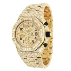 Iced Out Men's Diamond Watch Audemars Piguet Royal Oak Offshore 18K Gold 42mm -Watch Store watches iced out mens diamond watch audemars piguet royal oak offshore yellow gold 42mm 968650 ruler