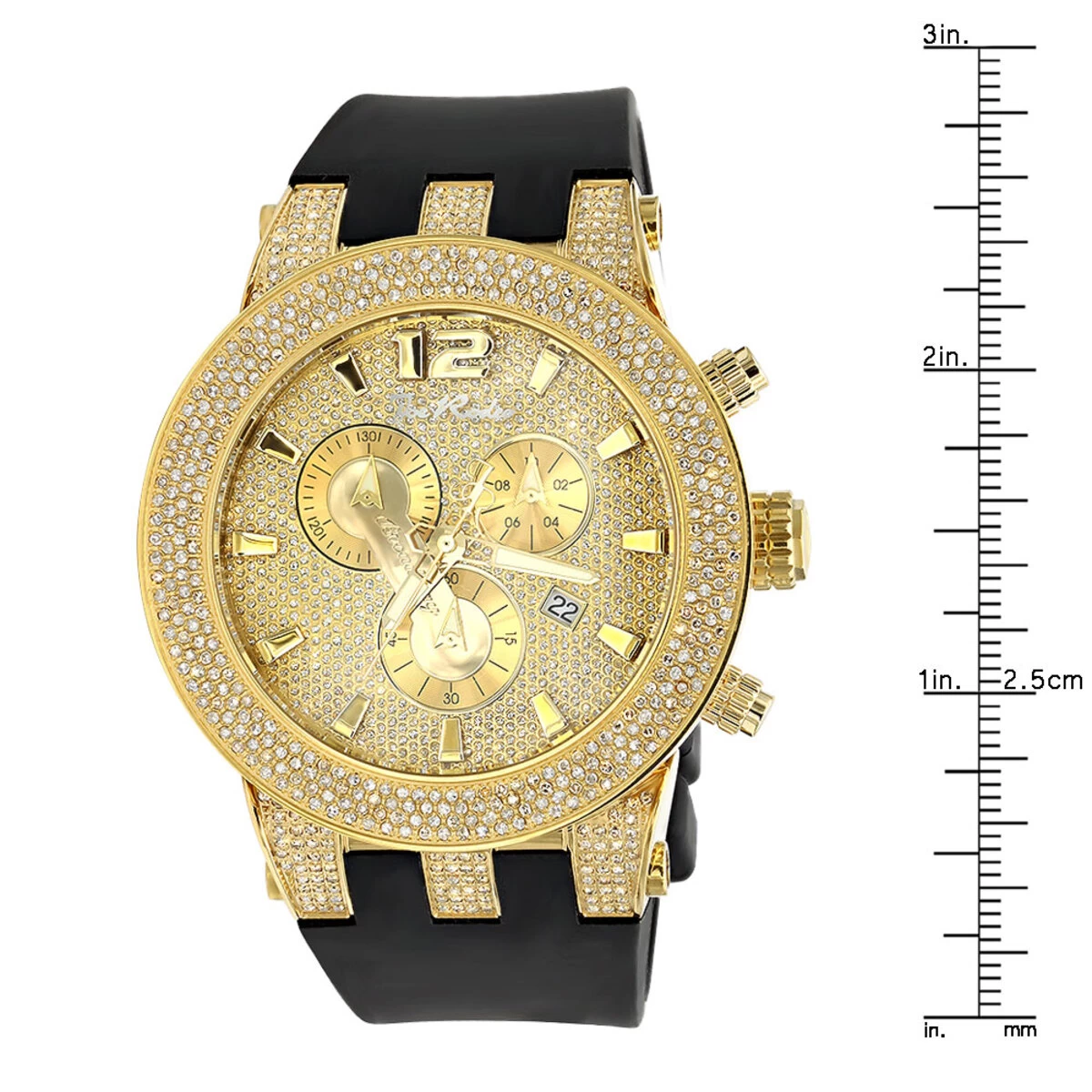 Iced Out Yellow Gold Plated Joe Rodeo Broadway Men's Diamond Watch 5 Carats 4 Iced Out Yellow Gold Plated Joe Rodeo Broadway Men's Diamond Watch 5 Carats - Image 4