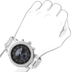 JoJino Chronograph Large Men's Diamond Watch 0.25ct Iced Out Black Blue MOP Dial -Watch Store watches jojino chronograph large mens diamond watch 025ct iced out black blue mop dial 968750 bod