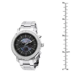 JoJino Chronograph Large Men's Diamond Watch 0.25ct Iced Out Black Blue MOP Dial -Watch Store watches jojino chronograph large mens diamond watch 025ct iced out black blue mop dial 968750 ruler