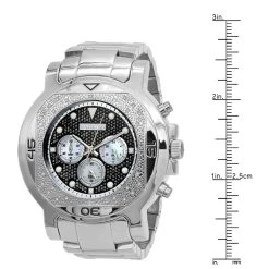 JoJino Chronograph Large Men's Diamond Watch 0.25ct Iced Out Black Dial -Watch Store watches jojino chronograph large mens diamond watch 025ct iced out black dial 968757 ruler