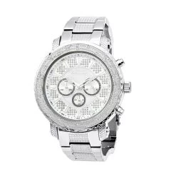 JoJino Chronograph Oversized Men's Diamond Watch 0.25ct Iced Out White MOP Dial