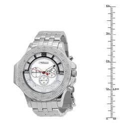 JoJino Large Men's Diamond Watch 0.25ct Iced Out White MOP Dial Chronograph -Watch Store watches jojino large mens diamond watch 025ct iced out white mop dial chronograph 968742 ruler