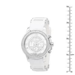 White Jojino Men's Diamond Watch Floating Stones Rubber Band Chronograph 0.25ct -Watch Store watches jojino watch 114 1555587 5641001 968765 ruler