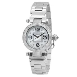 JoJino Women's Diamond Watch 0.12ctw White Mother-Of-Perl Dial