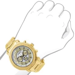 Large Men's Diamond Watch Yellow Gold Pltd JoJino Chronograph White MOP Dial 6 Large Men's Diamond Watch Yellow Gold Pltd JoJino Chronograph White MOP Dial -Watch Store watches large mens diamond watch yellow gold pltd jojino chronograph white mop dial 968748 bod