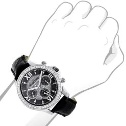 Luxurman Liberty Men's Diamond Watch Black Dial Swiss MVT Leather Band 3ct 7 Luxurman Liberty Men's Diamond Watch Black Dial Swiss MVT Leather Band 3ct -Watch Store watches luxurman liberty mens diamond watch black dial swiss mvt leather band 3ct bod