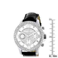 Men's Genuine Diamond Watch Luxurman Liberty Swiss MVT Leather Band White MOP -Watch Store watches mens genuine diamond watch luxurman liberty swiss mvt leather band white mop ruler