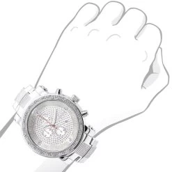 Oversized JoJino Diamond Watch For Men With Chronograph 0.12ct Iced Out Silver Dial -Watch Store watches oversized jojino diamond watch for men with chronograph 012ct iced out silver dial 968796 bod