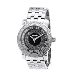 Oversized JoJino Genuine Diamond Watch For Men Black Dial 0.25ct Metal Band