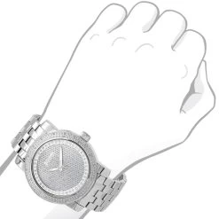 Oversized JoJino Men's Diamond Watch 0.25ctw Iced Out Silver Dial -Watch Store watches oversized jojino mens diamond watch 025ctw iced out silver dial 968783 bod