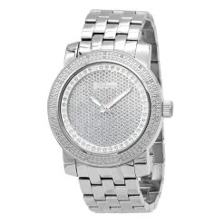 Oversized JoJino Men's Diamond Watch 0.25ctw Iced Out Silver Dial