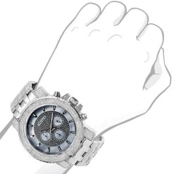 Oversized Men's Diamond Watch Chronograph 0.25ct Blue MOP Iced Out Dial -Watch Store watches oversized mens diamond watch chronograph 025ct blue mop iced out dial 968746 bod