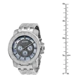 Oversized Men's Diamond Watch Chronograph 0.25ct Blue MOP Iced Out Dial -Watch Store watches oversized mens diamond watch chronograph 025ct blue mop iced out dial 968746 ruler