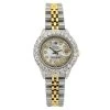 Rolex Datejust Diamond Watch For Women 2ct Diamond Bezel & White Dial Gold