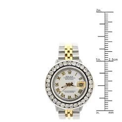 Rolex Datejust Diamond Watch For Women 2ct Diamond Bezel & White Dial Gold -Watch Store watches rolex datejust diamond watch for women 2ct diamond bezel white dial 18k gold ruler