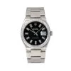 Rolex Datejust Men's Diamond Watch 17000 36mm Black Dial Oyster Bracelet 1.25Ct
