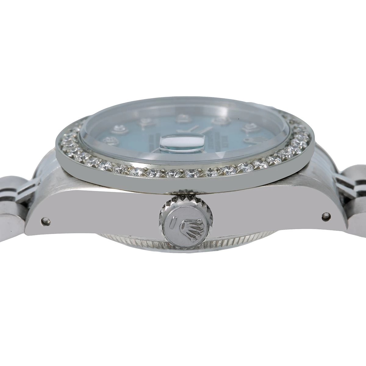 Rolex Oyster Perpetual Lady Datejust Diamond Bezel Watch 26mm Blue Dial 0.9ct 3 Rolex Oyster Perpetual Lady Datejust Diamond Bezel Watch 26mm Blue Dial 0.9ct - Image 3