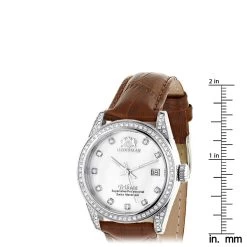 Swiss Quartz Luxurman Women's Diamond Watch Tribeca W Leather Band -Watch Store watches swiss quartz watches luxurman womens diamond watch tribeca w leather band ruler