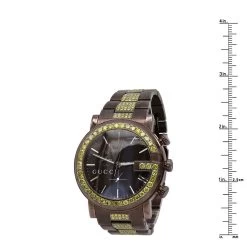 Unique Brown 101M G-Chrono Gucci Yellow Diamond Watch For Men 6 Carats YA101341 -Watch Store watches unique brown 101m chrono gucci yellow diamond watch for men 6 carats ruler