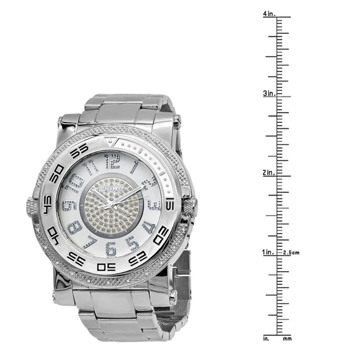 Unique Jojino Diamond Watch For Men W Chronograph Iced Out White Dial Subdials 4 Unique Jojino Diamond Watch For Men W Chronograph Iced Out White Dial Subdials - Image 4