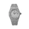 White Dial 33mm Audemars Piguet Royal Oak Ladies Diamond Watch 11.75ct