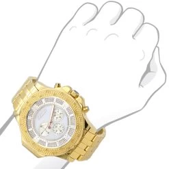 Yellow JoJino Chronograph Large Men's Diamond Watch 0.25ct White MOP Dial & Subdials -Watch Store watches yellow jojino chronograph large mens diamond watch 025ct white mop dial subdials 968741 bod