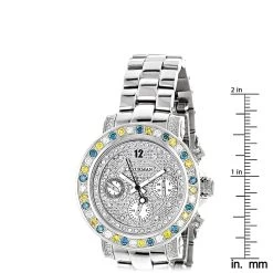 White Blue Yellow Diamond Watch By LUXURMAN 2.75ct Ladies -Watch Store white blue yellow diamond watch by luxurman 275ct ladies p 45988 ruler