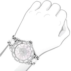 White Ceramic Women's Diamond Watch 1.25ct Pink MOP Luxurman Galaxy -Watch Store white ceramic womens diamond watch 125ct pink mop luxurman galaxybod