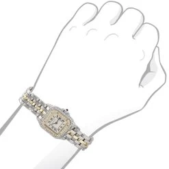 Women's Cartier Panthere Mini 18K Gold Steel Vintage Diamond Watch 22mm 1ct -Watch Store womens cartier panthere mini 18k gold steel vintage diamond watch bod 20200715