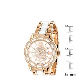 Women's Ceramic Rose Gold Diamond Two Tone White MOP Luxurman Galaxy 9 Women's Ceramic Rose Gold Diamond Two Tone White MOP Luxurman Galaxy -Watch Store womens ceramic watches rose gold diamond two tone white mop luxurman galaxy ruler