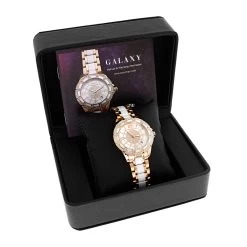 Women's Ceramic Rose Gold Diamond Two Tone White MOP Luxurman Galaxy 8 Women's Ceramic Rose Gold Diamond Two Tone White MOP Luxurman Galaxy -Watch Store womens ceramic watches rose gold diamond two tone white mop luxurman galaxybox