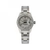 Women's Diamond Rolex Watch Datejust 26mm Steel Case Diamond Bezel Silver Dial 0.9ct