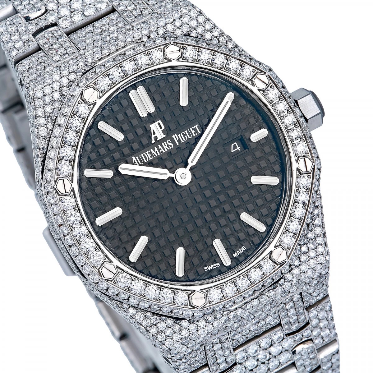 Women's Diamond Watch Audemars Piguet Royal Oak 33mm Black Dial 2 Women's Diamond Watch Audemars Piguet Royal Oak 33mm Black Dial - Image 2