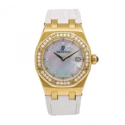 Women's Diamond Watch Audemars Piguet Royal Oak 33mm White Dial