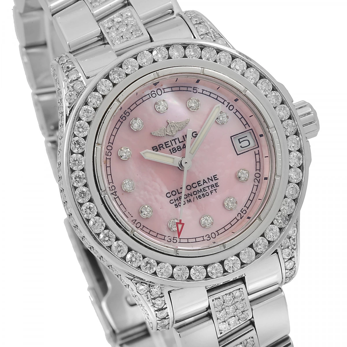 Women's Diamond Watch Breitling Colt Oceane 33mm Pink Dial 4 Women's Diamond Watch Breitling Colt Oceane 33mm Pink Dial - Image 4