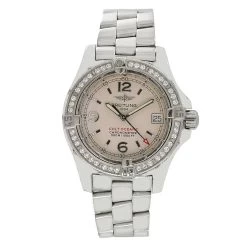 Women's Diamond Watch Breitling Colt Oceane 33mm White Dial