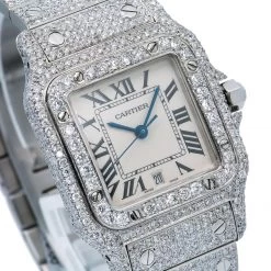Women's Diamond Watch Cartier Santos De Cartier 29mm White Dial -Watch Store womens diamond watch cartier santos de cartier 29 mm white dial w01245 0E8A6826 2048x2048
